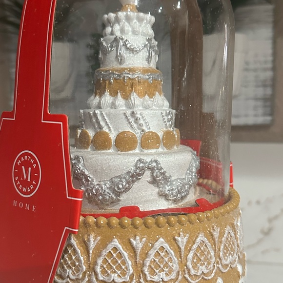 Martha Stewart Home Holiday Decor Gingerbread Tiered Cake Pedestal Glass Cloche - Picture 3 of 5